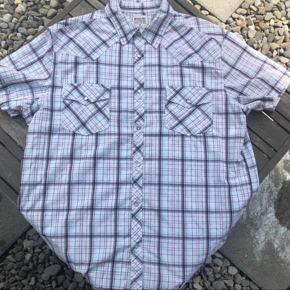 Mossimo Western Button Down Short Sleeve Shirt XL - Picture 2 of 9